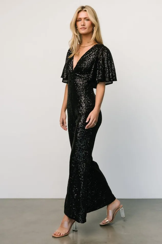 Women Dynasty Sequin Jumpsuit Black Baltic Born Jumpsuits and Rompers Women Dynasty Sequin Jumpsuit Black Baltic Born Jumpsuits and Rompers