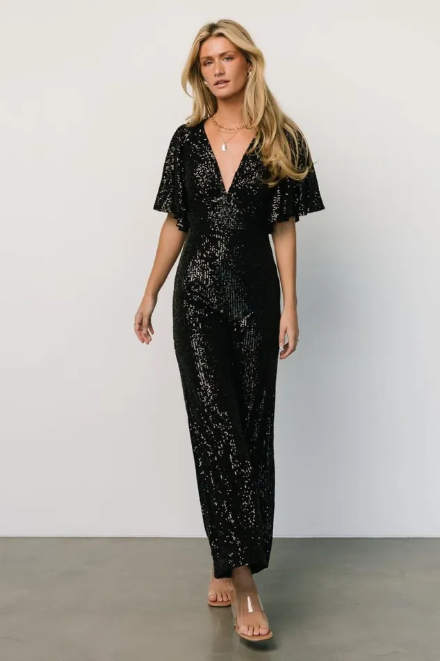 Women Dynasty Sequin Jumpsuit Black Baltic Born Jumpsuits and Rompers Women Dynasty Sequin Jumpsuit Black Baltic Born Jumpsuits and Rompers