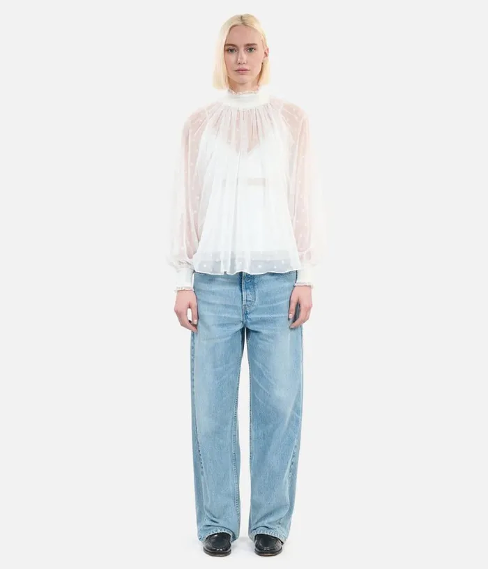 Women Ecru Top With Shirring THE KOOPLES Blouses and Shirts