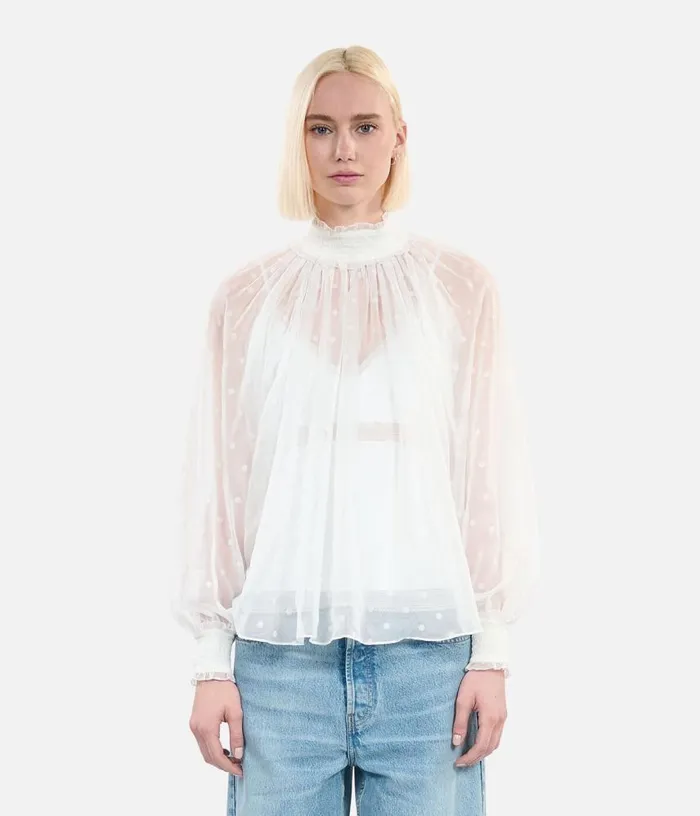 Women Ecru Top With Shirring THE KOOPLES Blouses and Shirts