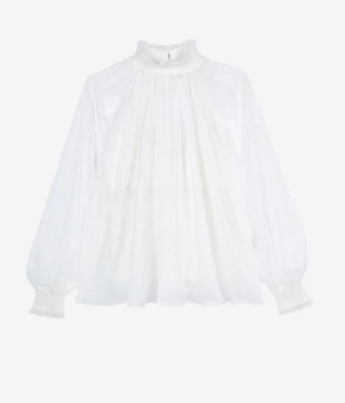 Women Ecru Top With Shirring THE KOOPLES Blouses and Shirts