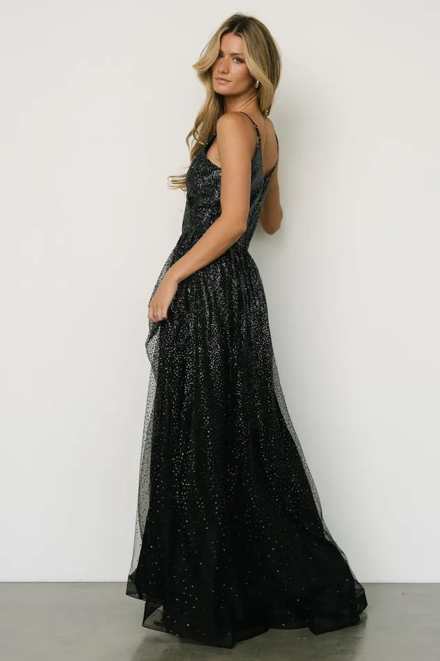 Women Ellie Shimmer Gown Black Baltic Born Embellished and Sequined