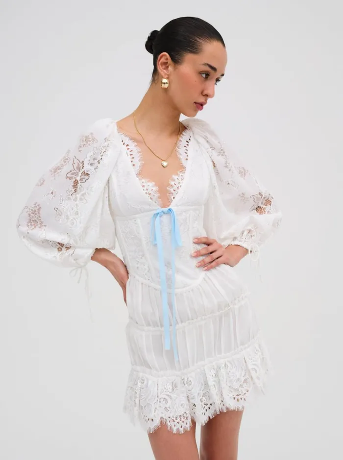 Women Ellis Mini Dress White For Love and Lemons Dresses