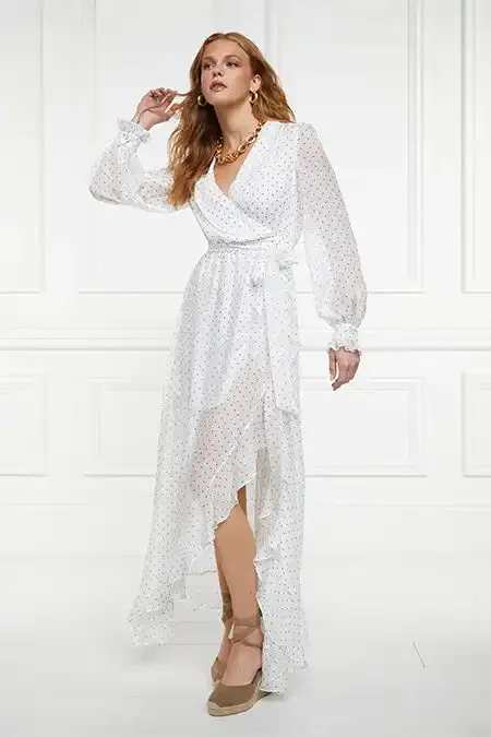 Women Ellisa Maxi Dress Ecru Polka Dot Holland Cooper Dresses
