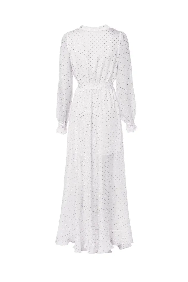 Women Ellisa Maxi Dress Ecru Polka Dot Holland Cooper Dresses