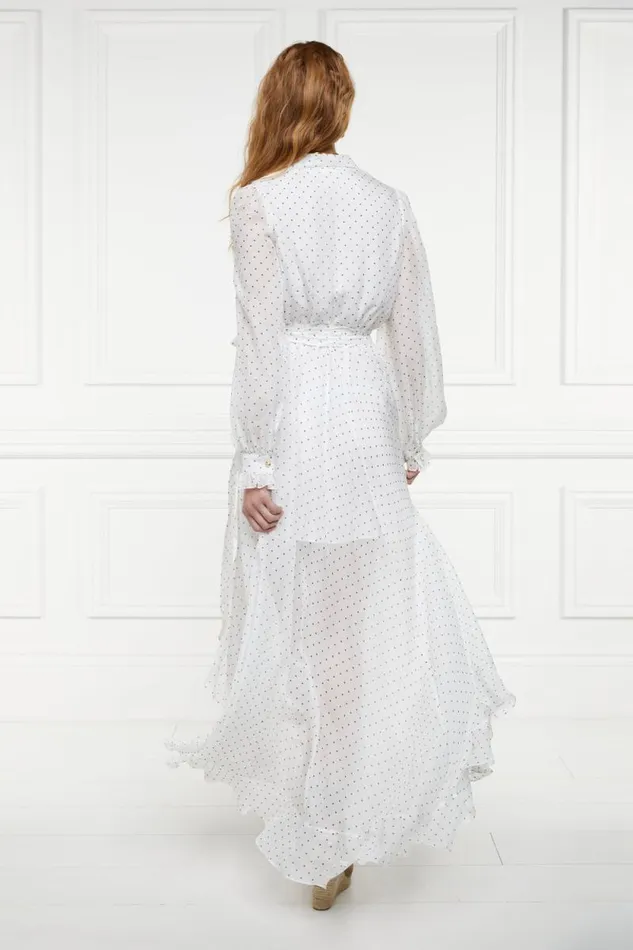 Women Ellisa Maxi Dress Ecru Polka Dot Holland Cooper Dresses