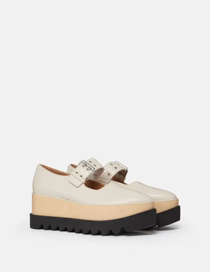 Women Elyse StarStudded Mary Janes Stone White Stella McCartney Wedges
