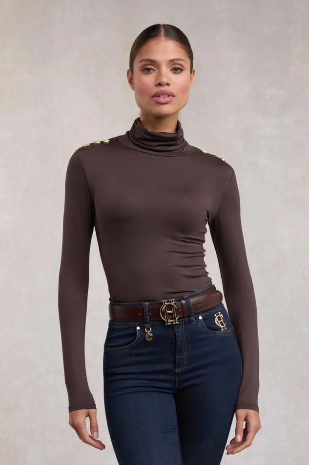 Women Essential Roll Neck Coffee Holland Cooper Knitwear Women Essential Roll Neck Coffee Holland Cooper Knitwear