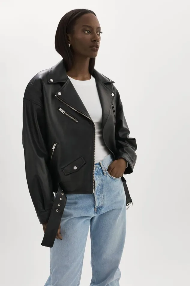 Women ESTIA Leather Biker Jacket Black LAMARQUE Leather Jackets Women ESTIA Leather Biker Jacket Black LAMARQUE Leather Jackets