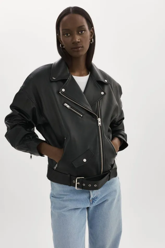 Women ESTIA Leather Biker Jacket Black LAMARQUE Leather Jackets Women ESTIA Leather Biker Jacket Black LAMARQUE Leather Jackets