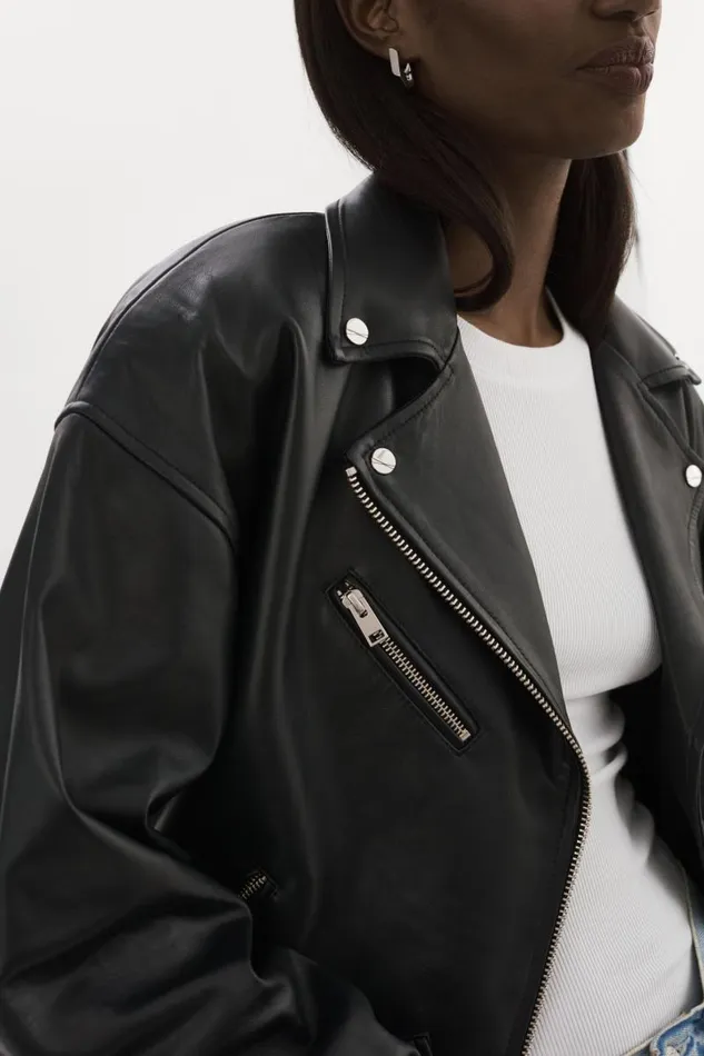 Women ESTIA Leather Biker Jacket Black LAMARQUE Leather Jackets Women ESTIA Leather Biker Jacket Black LAMARQUE Leather Jackets