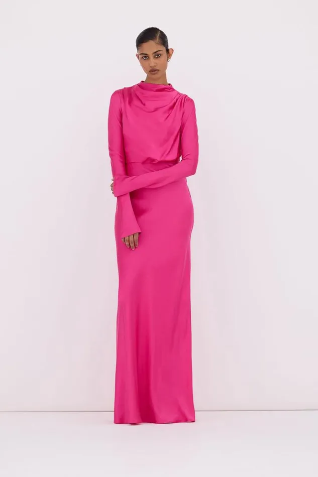 Women Evening Dresses Rachel Gilbert Lucielle Gown Hot Pink Women Evening Dresses Rachel Gilbert Lucielle Gown Hot Pink