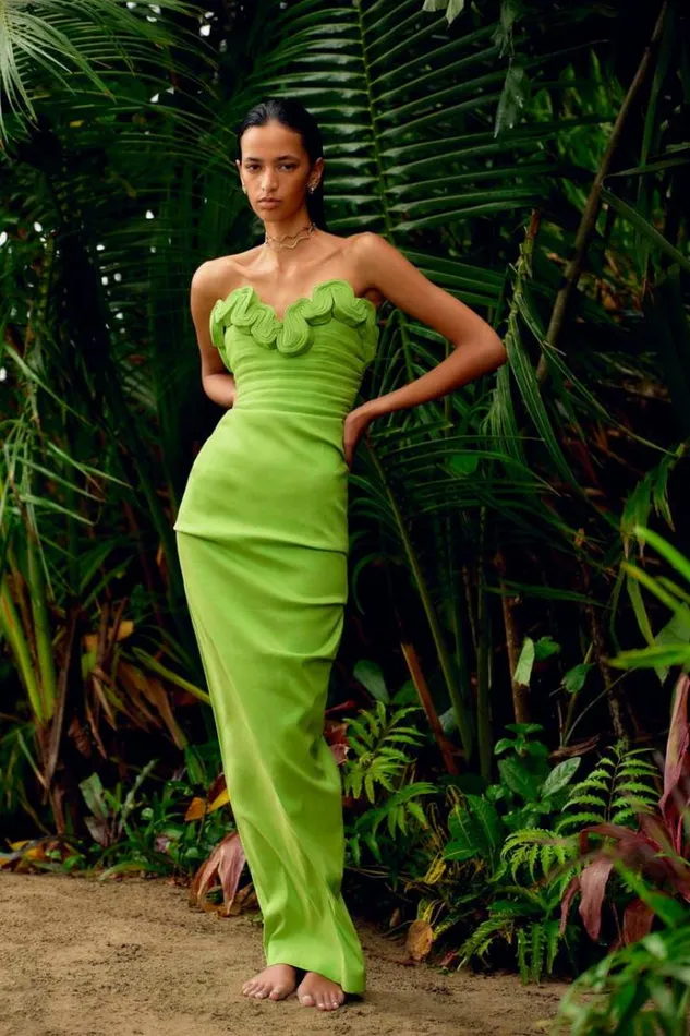 Women Evening Dresses Rachel Gilbert Ren Gown Lime