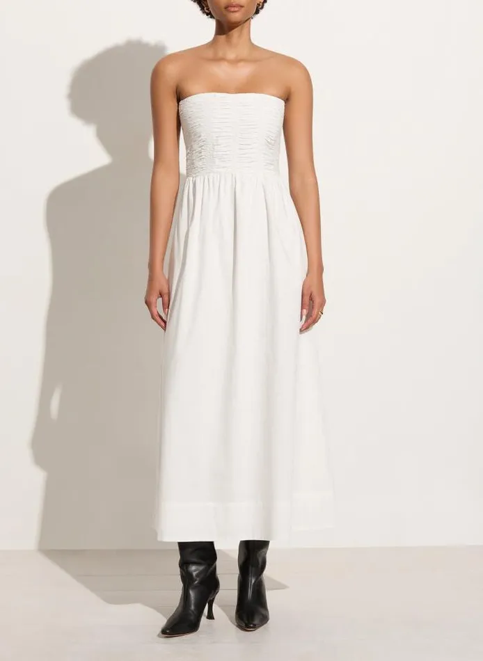 Women Faithfull The Brand Dresses Dominquez Midi Dress White