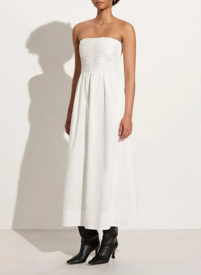 Women Faithfull The Brand Dresses Dominquez Midi Dress White