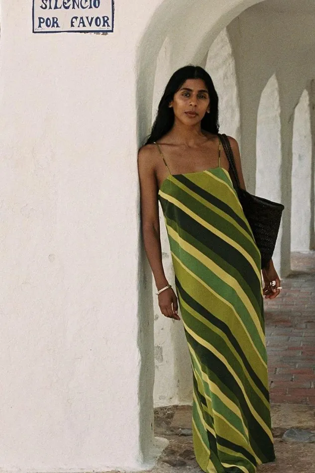 Women Faithfull The Brand Dresses Muni Maxi Dress Cisco Stripe Palm
