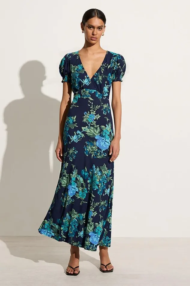 Women Faithfull The Brand Dresses Reis Maxi Dress Escala Floral Navy