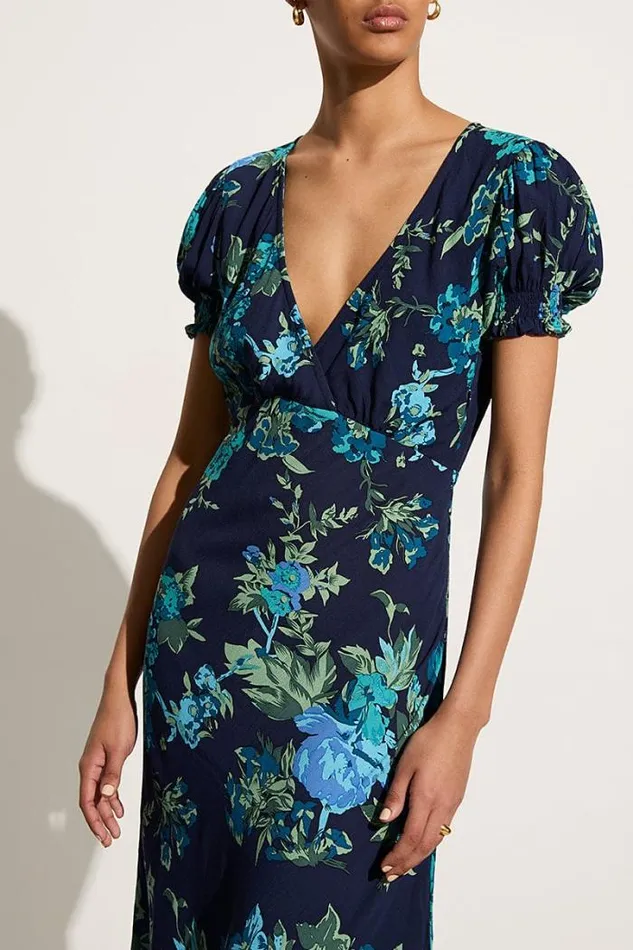 Women Faithfull The Brand Dresses Reis Maxi Dress Escala Floral Navy