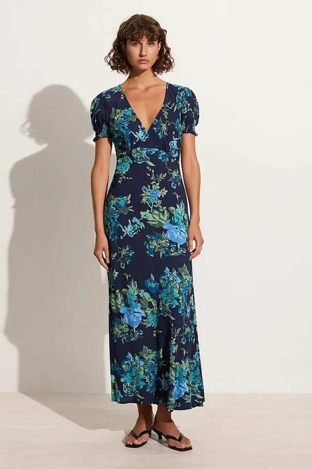 Women Faithfull The Brand Dresses Reis Maxi Dress Escala Floral Navy