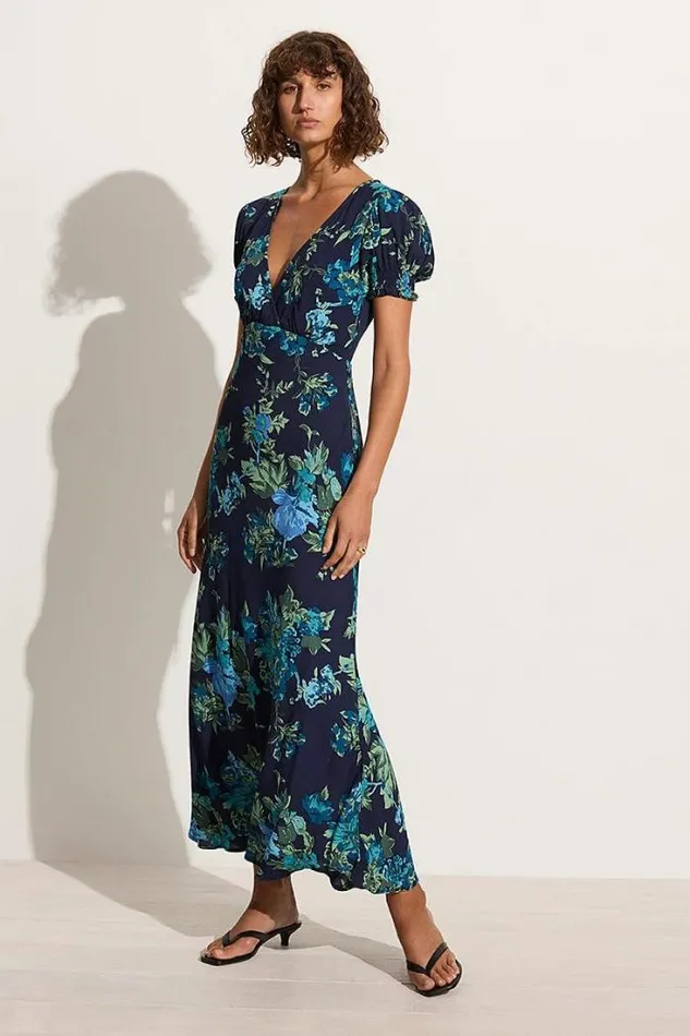 Women Faithfull The Brand Dresses Reis Maxi Dress Escala Floral Navy
