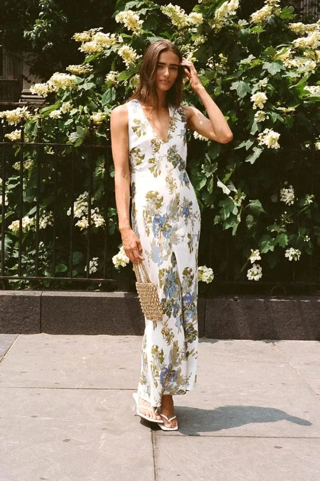 Women Faithfull The Brand Dresses Romi Maxi Dress Escala Floral Ivory