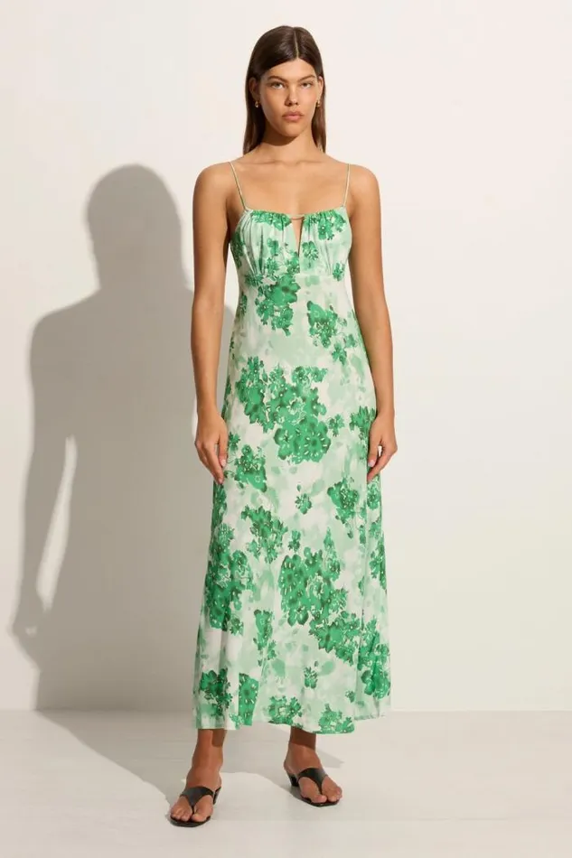 Women Faithfull The Brand Dresses San Paolo Midi Dress Rosella Floral Green