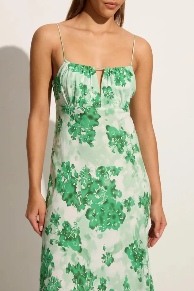 Women Faithfull The Brand Dresses San Paolo Midi Dress Rosella Floral Green