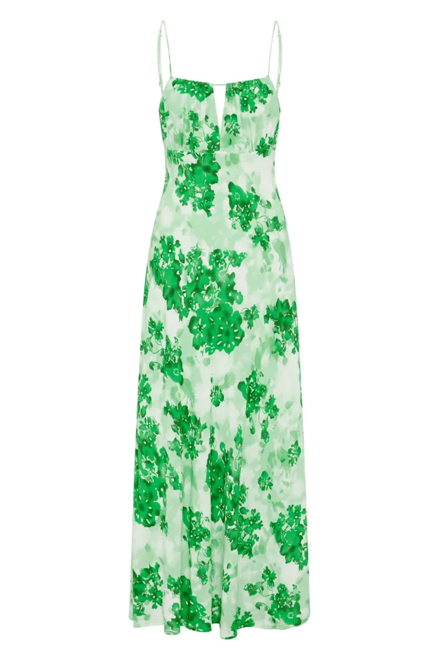 Women Faithfull The Brand Dresses San Paolo Midi Dress Rosella Floral Green