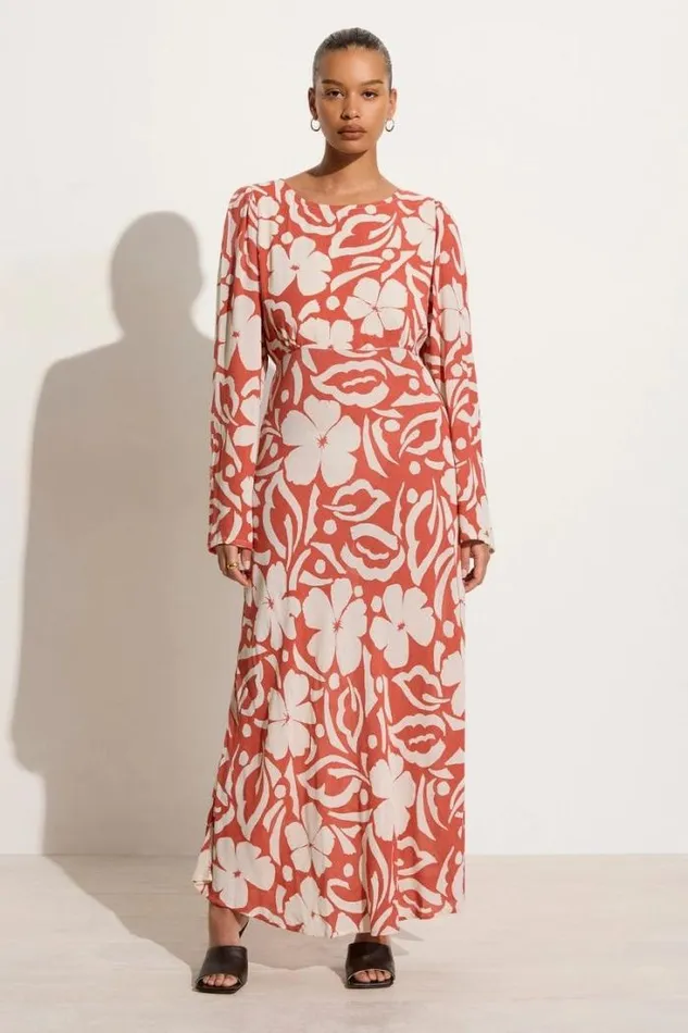 Women Faithfull The Brand Dresses Shiva Maxi Dress Pavito Floral Watermelon 8211 Final Sale