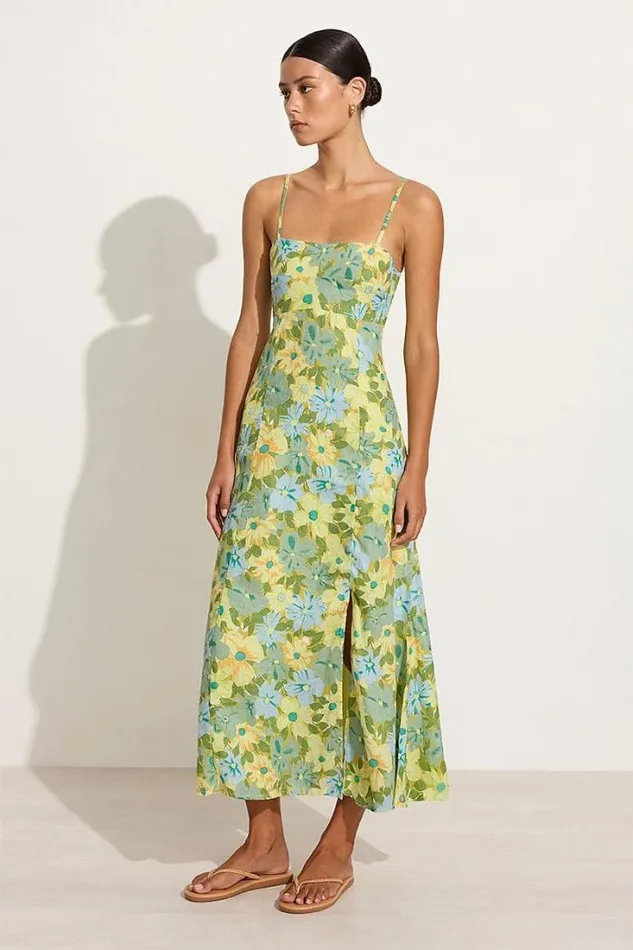 Women Faithfull The Brand Dresses Tagliatelle Midi Dress Francis Floral 8211 Final Sale