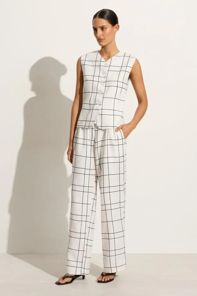 Women Faithfull The Brand Pants Duomo Pant Letizia Check White
