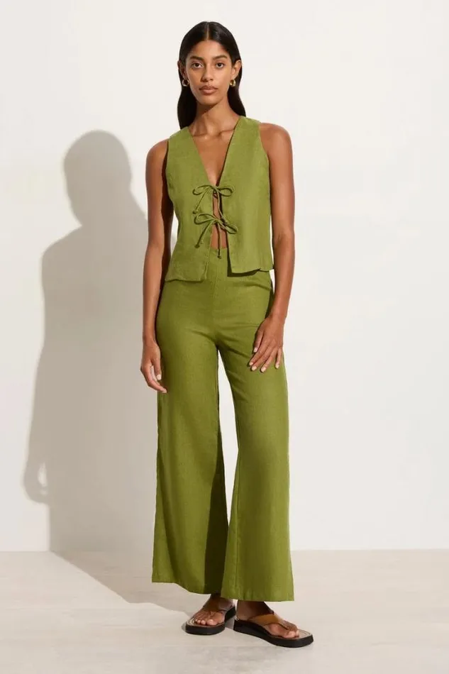 Women Faithfull The Brand Pants Ottavio Pants Palm Green 8211 Final Sale