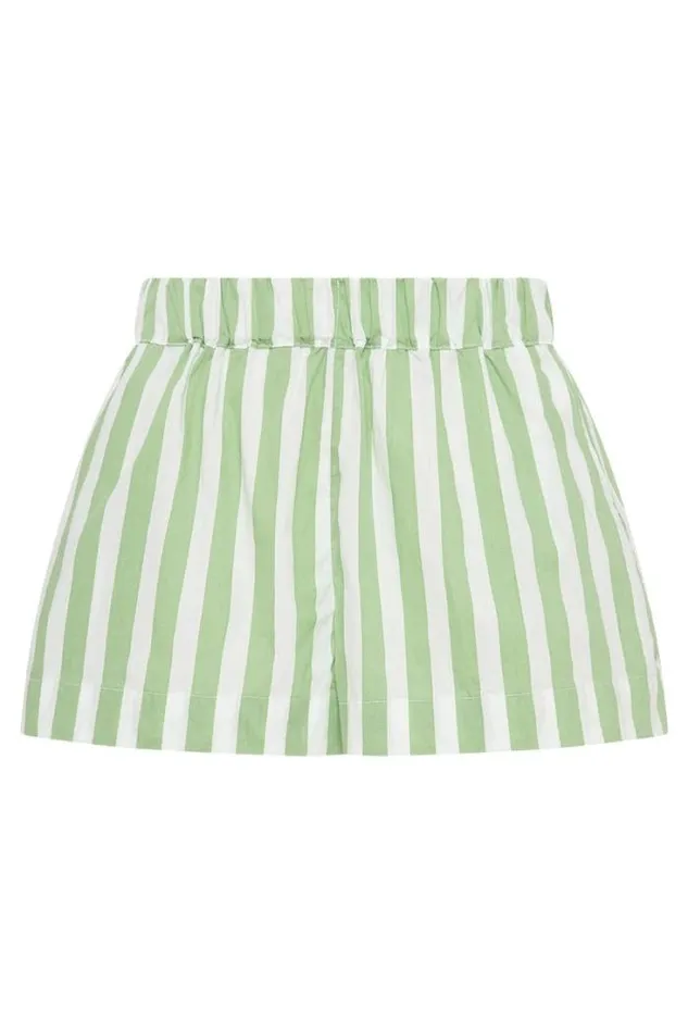 Women Faithfull The Brand Skirts and Shorts Lorenso Short Bayou Stripe Sage 8211 Final Sale