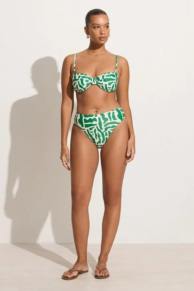Women Faithfull The Brand Swim Chania Bikini Bottoms Tulli Print Green 8211 Final Sale