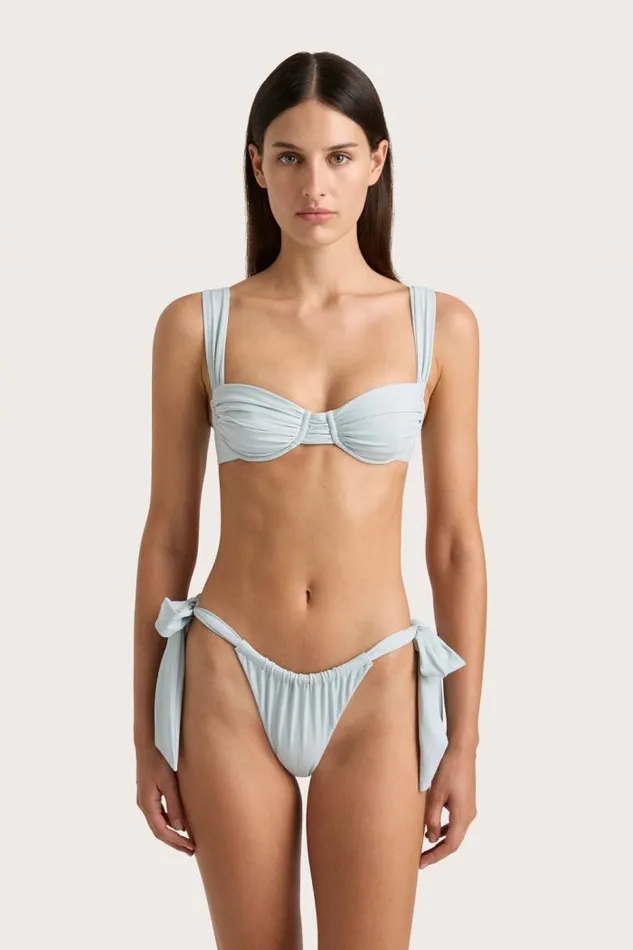 Women Faithfull The Brand Swim Sol Bikini Top Sky Blue