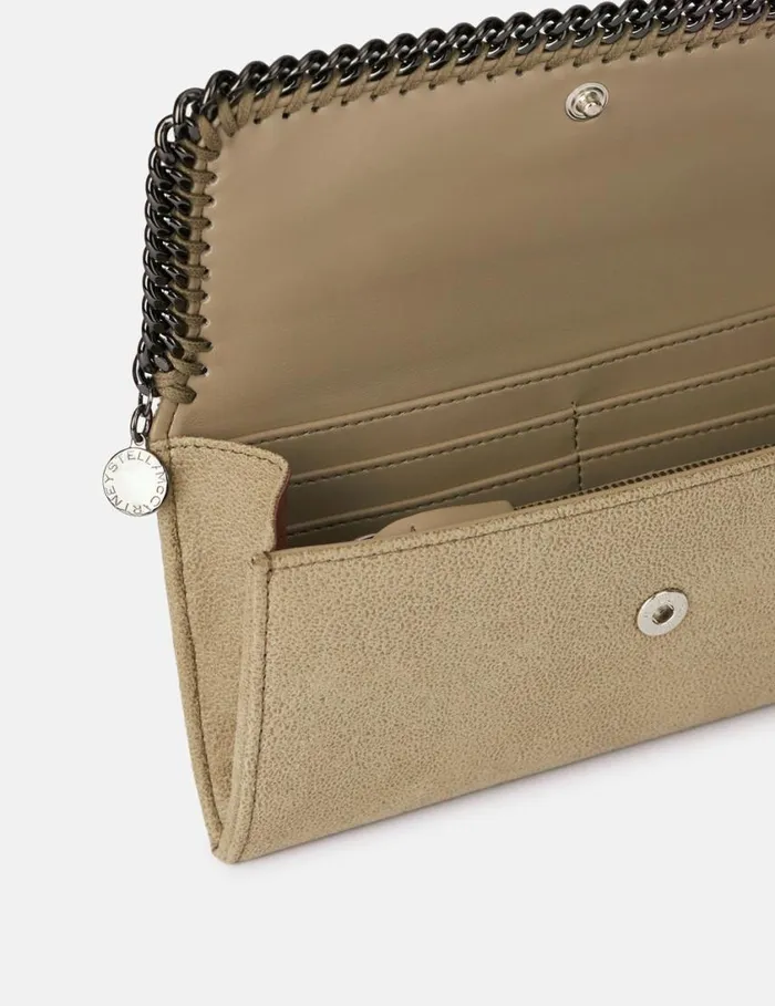 Women Falabella Flap Continental Wallet Clotted Cream Stella McCartney Long Wallets Women Falabella Flap Continental Wallet Clotted Cream Stella McCartney Long Wallets