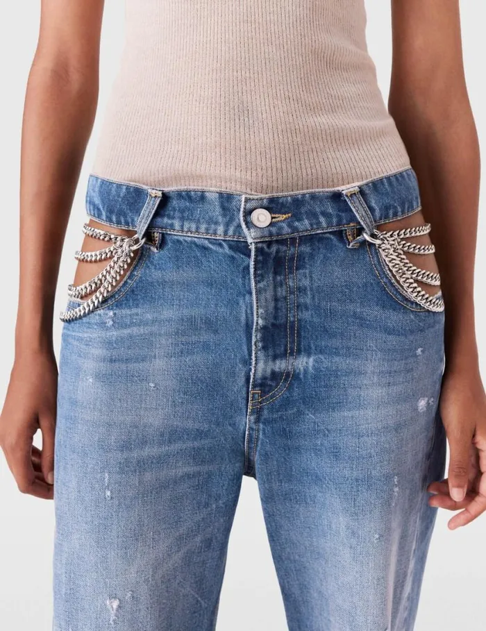 Women Falabella Hips StraightLeg Jeans Blue Stella McCartney Pants And Shorts Women Falabella Hips StraightLeg Jeans Blue Stella McCartney Pants And Shorts