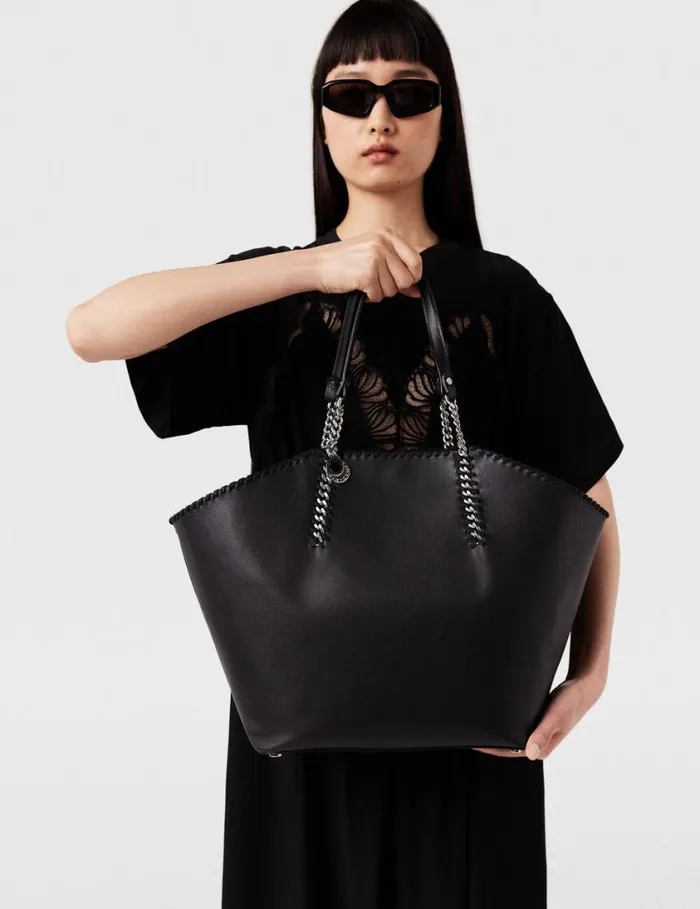 Women Falabella ReEdition Tote Bag Pitch Black Stella McCartney TopHandle Bags Women Falabella ReEdition Tote Bag Pitch Black Stella McCartney TopHandle Bags