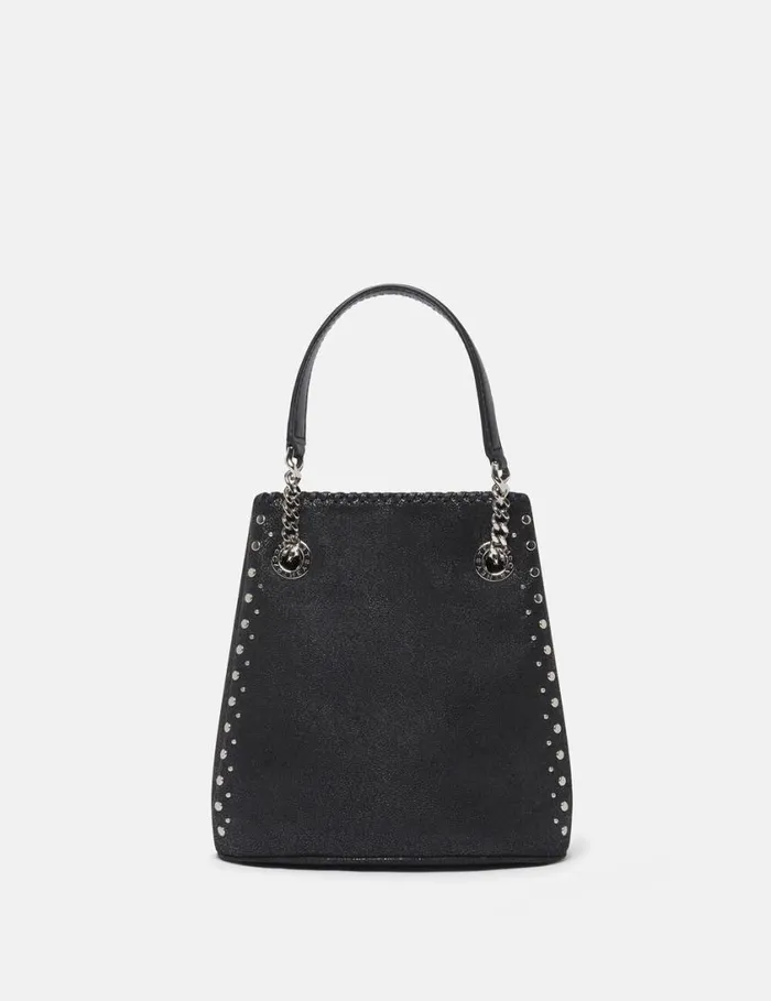 Women Falabella Studded Bucket Bag Pitch Black Stella McCartney Mini Bags And Clutches