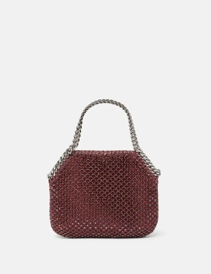 Women Falabella Tiny Crystal Tote Bag Berry Stella McCartney Iconic Falabella Women Falabella Tiny Crystal Tote Bag Berry Stella McCartney Iconic Falabella