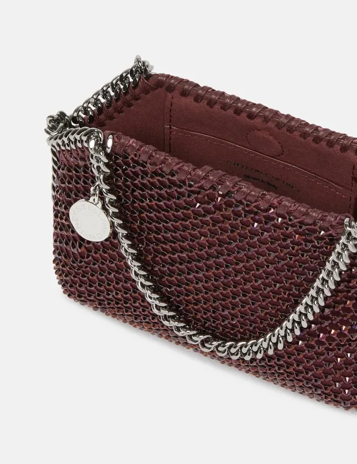 Women Falabella Tiny Crystal Tote Bag Berry Stella McCartney Iconic Falabella Women Falabella Tiny Crystal Tote Bag Berry Stella McCartney Iconic Falabella