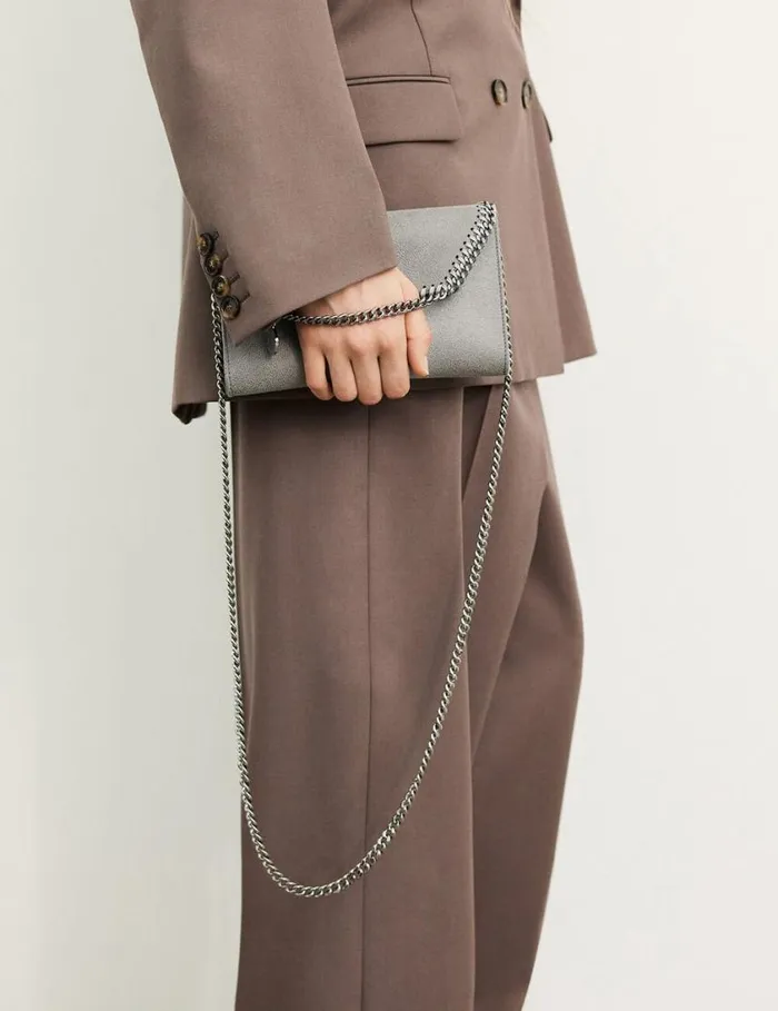Women Falabella Wallet Crossbody Bag Light Grey Stella McCartney Mini Bags And Clutches