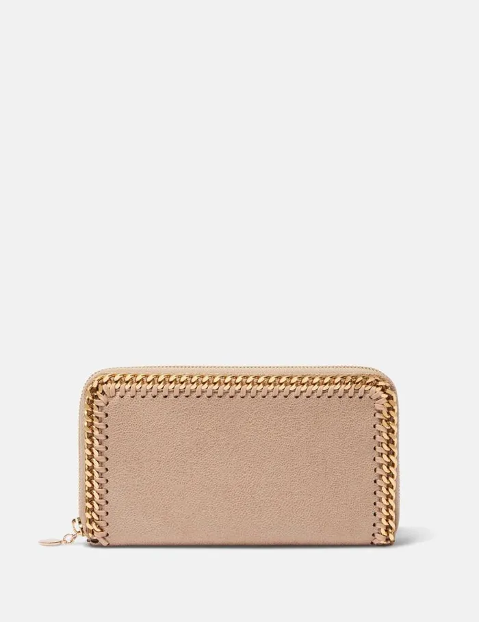 Women Falabella Zip Continental Wallet Butter Cream Stella McCartney Iconic Falabella