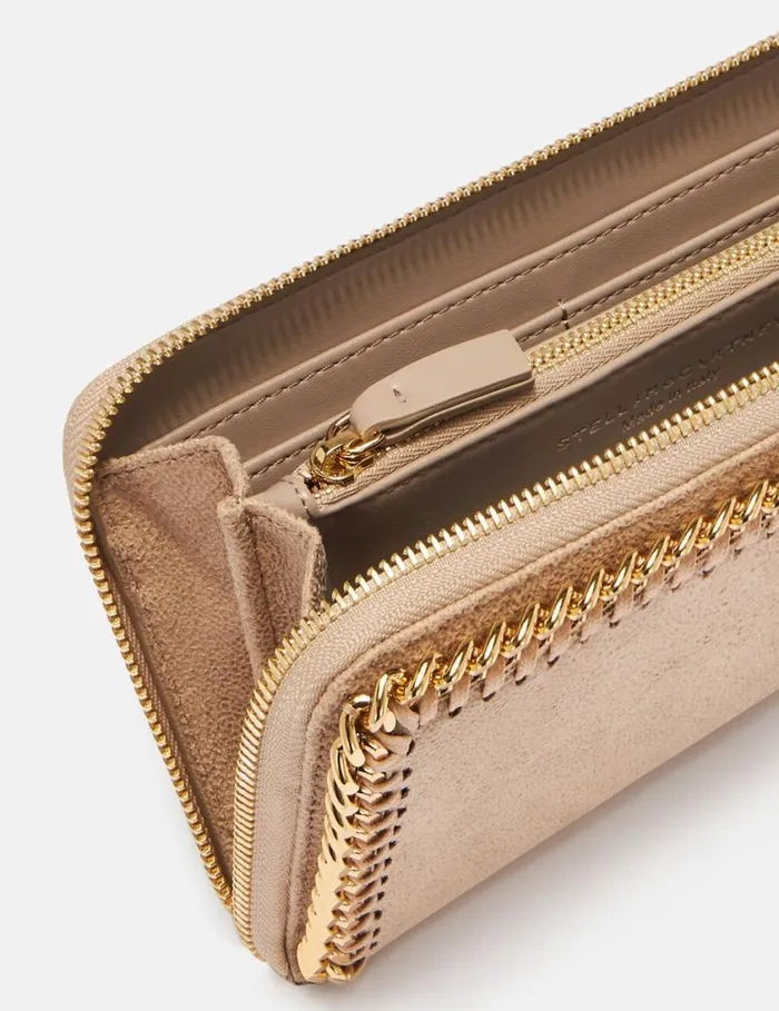 Women Falabella Zip Continental Wallet Butter Cream Stella McCartney Iconic Falabella
