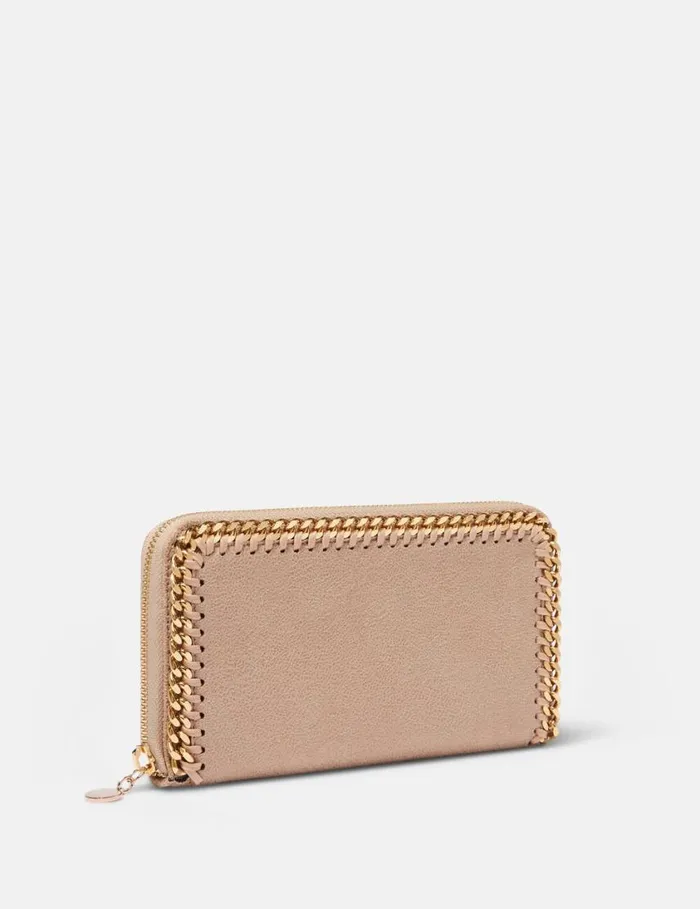 Women Falabella Zip Continental Wallet Butter Cream Stella McCartney Iconic Falabella