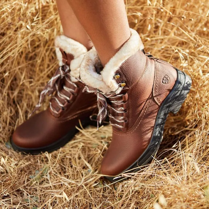 Women Fashion Boots Ariat Harper Sherpa Waterproof Boot Dark Brown