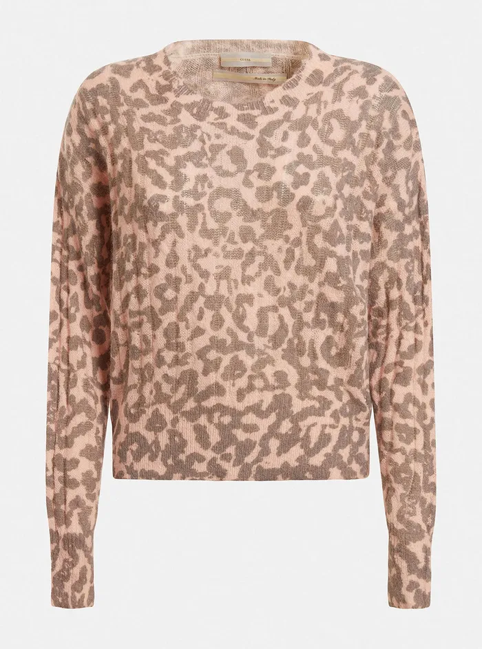 Women Fashion Tops GUESS Amber Lynx Print Sabine Top