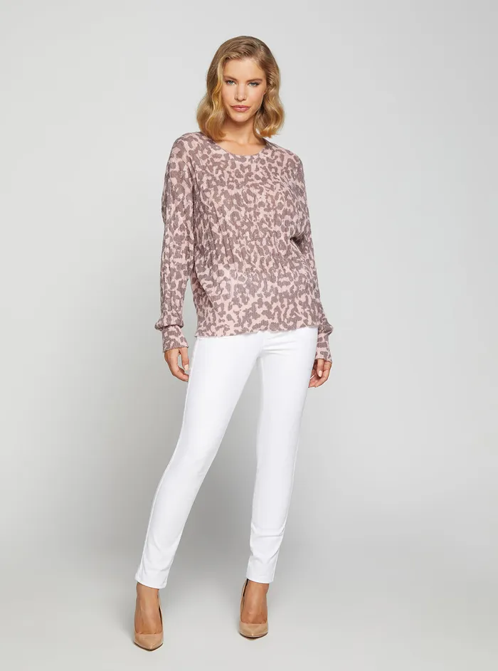 Women Fashion Tops GUESS Amber Lynx Print Sabine Top