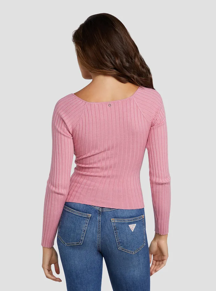 Women Fashion Tops GUESS Eco Think Pink Sabine Knit Top Women Fashion Tops GUESS Eco Think Pink Sabine Knit Top