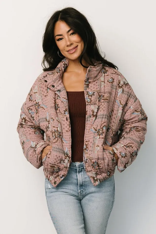 Women Felicia Puffer Jacket Mauve Multi Baltic Born Outerwear